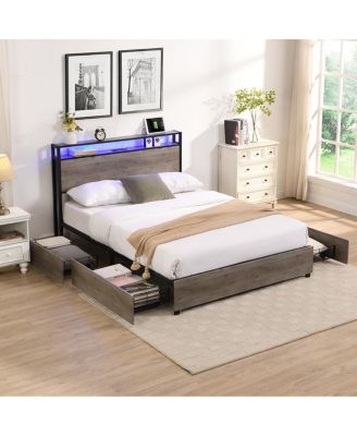 Streamdale Queen bed frame with charging headboard