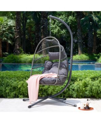 Streamdale Premium Folding Egg Chair Rust-Resistant, Adjustable, Cozy, Decorative