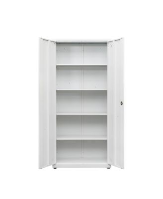 Adjustable Metal Storage Cabinet with Sturdy Shelves and Wall Mountable Design