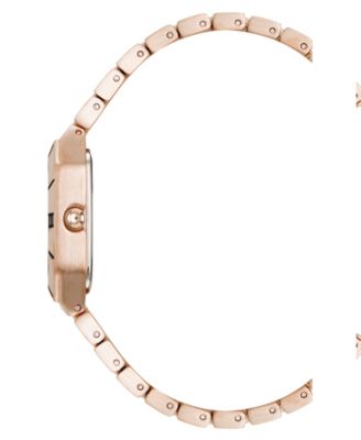 Women's Quartz Roman Numeral Bezel Rose Gold-Tone Alloy Metal Watch, 23mm