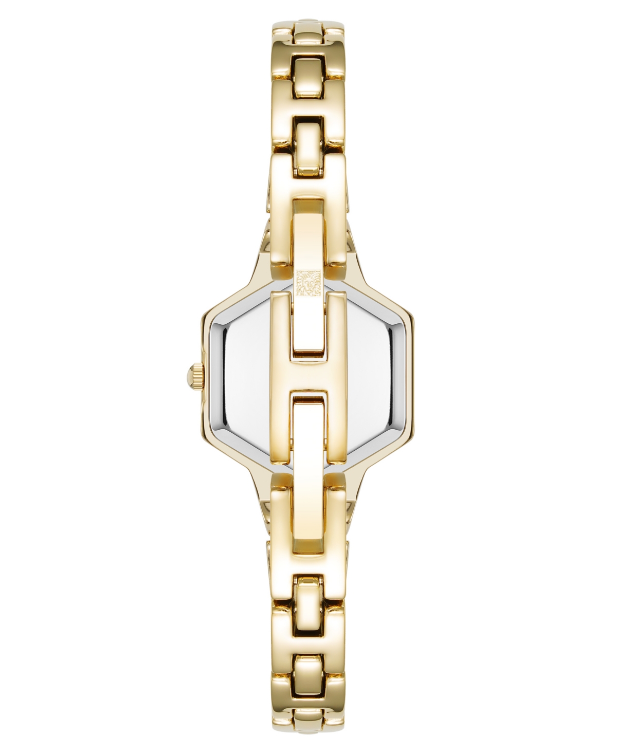 Anne Klein Women's Quartz Petite Hexagonal Black And Gold-tone Alloy Metal Bracelet Watch, 21mm In Black,gold-tone
