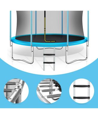 Streamdale Kids' 8FT Trampoline with Safety Enclosure & Basketball Hoop