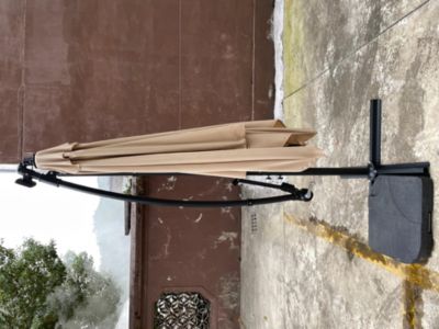 Streamdale Solar Powered LED Patio Umbrella with Crank & Base