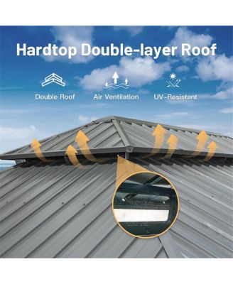 12' X 16' Hardtop Gazebo, Aluminum Metal Gazebo