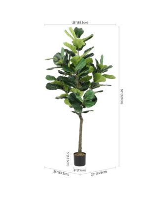 Faux Fiddle Leaf Fig 50" Potted Tree