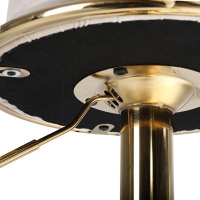 Off- Velvet Bar Chair, Pure Gold Plated, Unique Design, 360 Degree