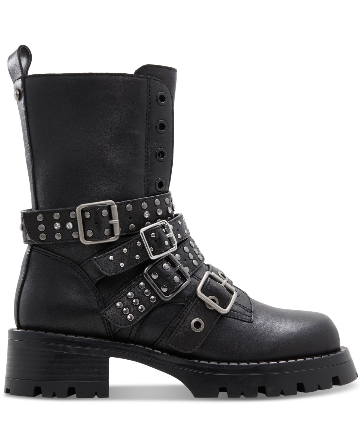 ALDO WOMEN'S VORTEXIA STUDDED BUCKLED-STRAP BOOTIES 