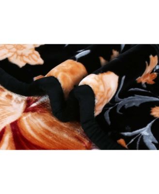 Heavy & Warm Korean Style Reversible Printed Raschel Mink Bed Blanket - Wrinkle Free & Fade Resistant - Queen 79x94 Inches - 9 Lbs.