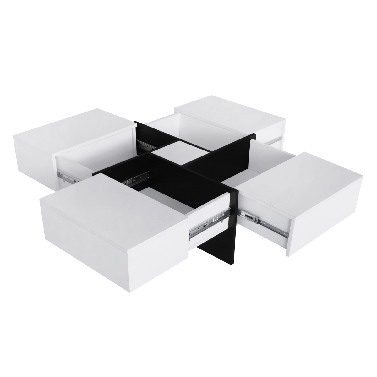 Streamdale Furniture Modern Square Coffee Table with Hidden Storage and Extendable Tabletop