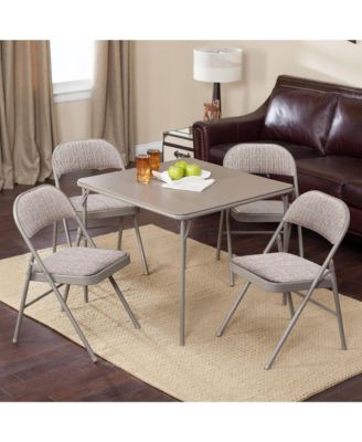 Sudden Comfort Deluxe Metal Fabric Padded Folding Chair Set, Gray (4 Pack)