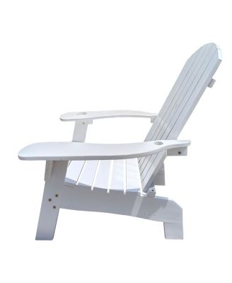 White Adirondack Chair with Umbrella Hole