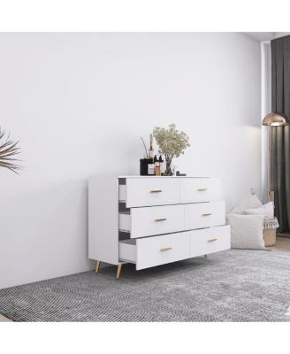 6-Drawer Chest with Golden Accents