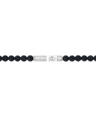 Marc Anthony Men's Onyx & Lion Beaded Bracelet in Sterling Silver-Plate, BVB1161-WSBKOX