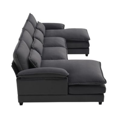 Modern U-Shaped Sectional Sofa with Sleeper and Chaise