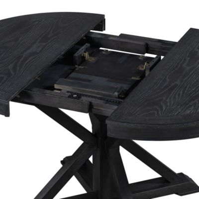 5 PC Oak natural wood Retro Extendable Table + 4 Chairs Dining Table Set