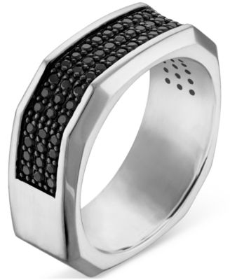 Marc Anthony Men's Black Diamond Octagon Cluster Ring (3/4 ct. t.w.) in Sterling Silver-Plate, BVR1031-WSAA