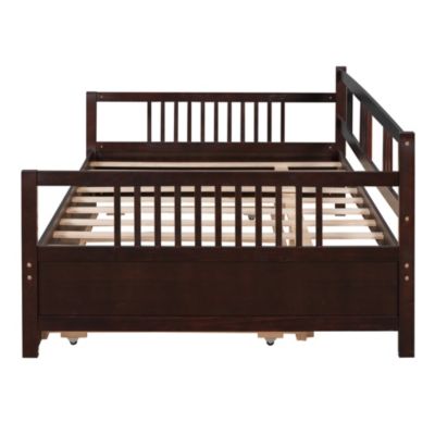 Streamdale Full Size Daybed Wood Bed With Twin Size Trundle
