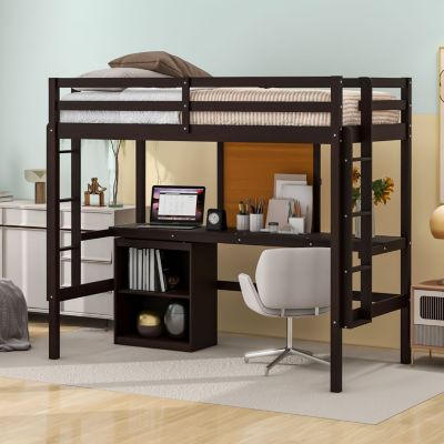 Twin Loft Bed with Desk & Storage