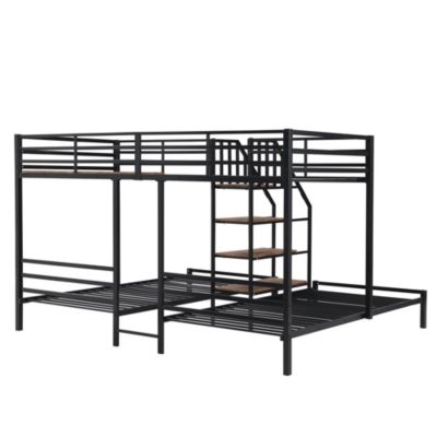 Triple Bunk Bed w/ Staircase & Storage