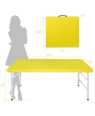 Streamdale 4FT Yellow Folding Table for Outdoor/Indoor Use