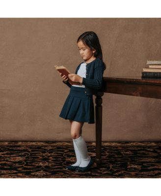 Girls' Ponte Drop Waist Pleated Uniform Skort