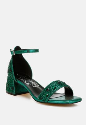 Womens Nocturnal Rhinestone Embellished Shimmer Sandals