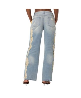 Distressed Sides washed jeans