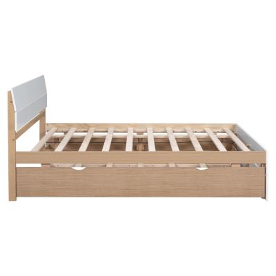 Streamdale Modern Full Bed Frame with Trundle and Drawers