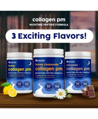 Collagen PM - Lemon Nighttime Collagen Peptides Powder with Magnesium, GABA, L-Theanine and Melatonin - 20 Servings