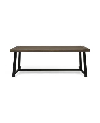 Modern Industrial Acacia Wood Outdoor Dining Table Weather-Resistant
