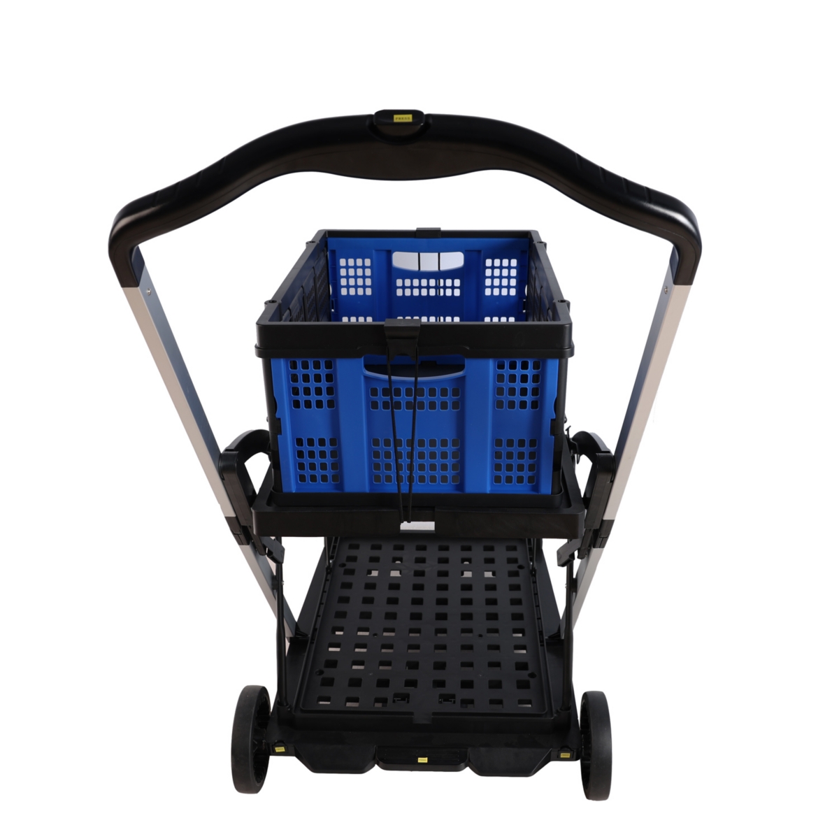 Streamdale Furniture Collapsible, Multi-Level Aluminum and Pp Utility Trolley with Smooth Wheels - Black+blue