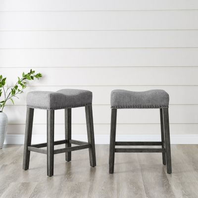 Streamdale  Furniture Saddle Seat Counter Stools (Set of 2)