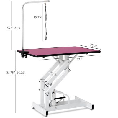 Streamdale 42.5INCH HYDRAULIC PET GROOMING TABLE PINK COLOR
