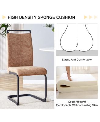 Modern Upholstered Dining Chairs with C-Shaped Metal Legs (Set of 4)