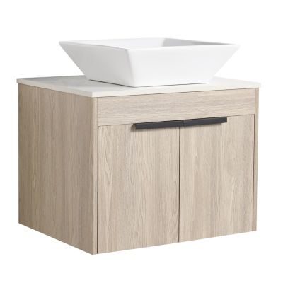 24" Modern Design Float Bathroom Vanity With Ceramic Basin Set