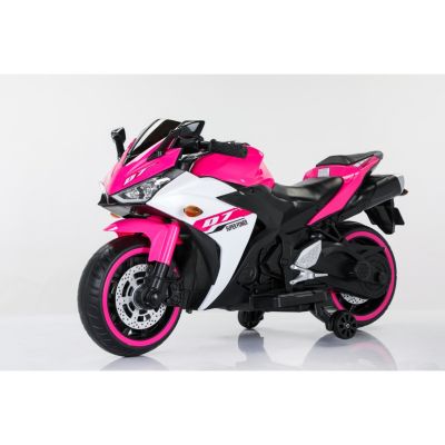 Streamdale Kids Ride-On Motorcycle w/ Lights & Training Wheels