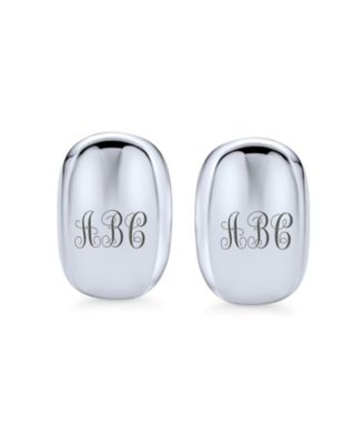 Geometric Rectangular Concave Clip On Earrings Non Pierced Sterling Silver Alloy Clip