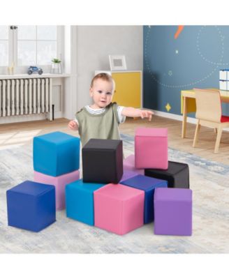 12 Pieces Soft Foam Building Blocks Climbing Foam Cubes Set for Kids