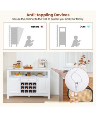 Buffet Sideboard Wine Liquor Coffee Bar Cabinet with Removable Wine Rack