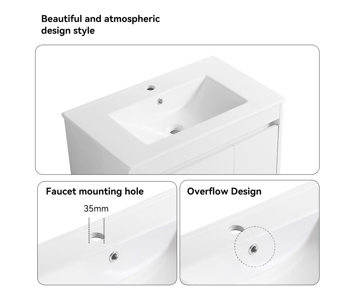 Streamdale Furniture Elegant Bathroom Vanity with Durable Plywood Base and Ceramic Sink