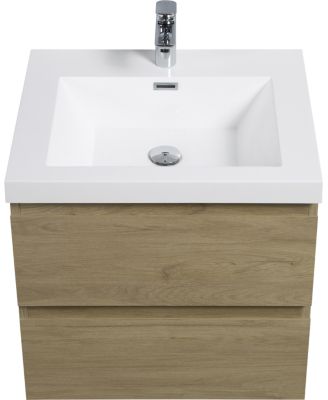 Streamdale 24&amp;#x22; Floating Bathroom Vanity with Resin Sink and Soft-Close Drawers