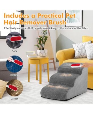 3-Tier Non-Slip Dog Steps with High-Density Sponge and Silicone Paw Prints