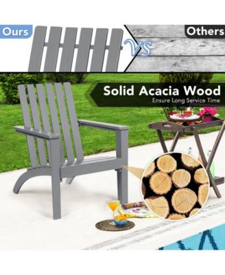 Outdoor Patio Acacia Wood Adirondack Lounge Armchair