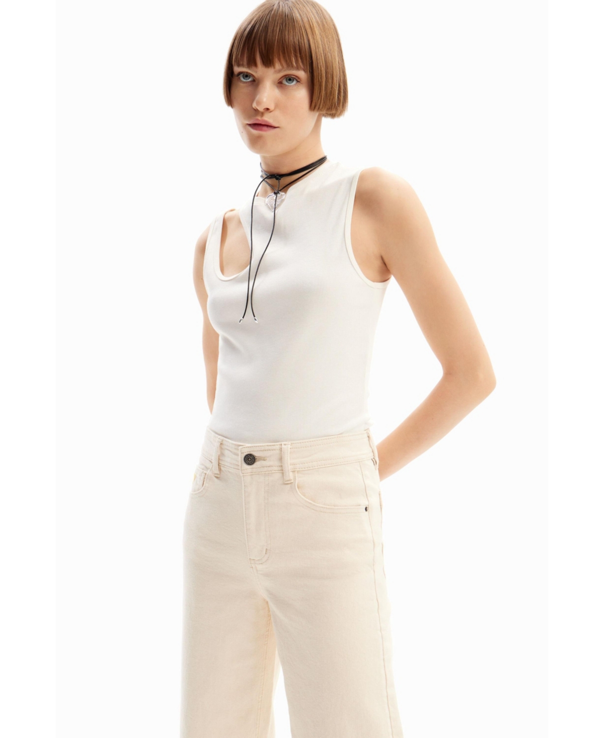 Desigual Women's Cropped culotte jeans
