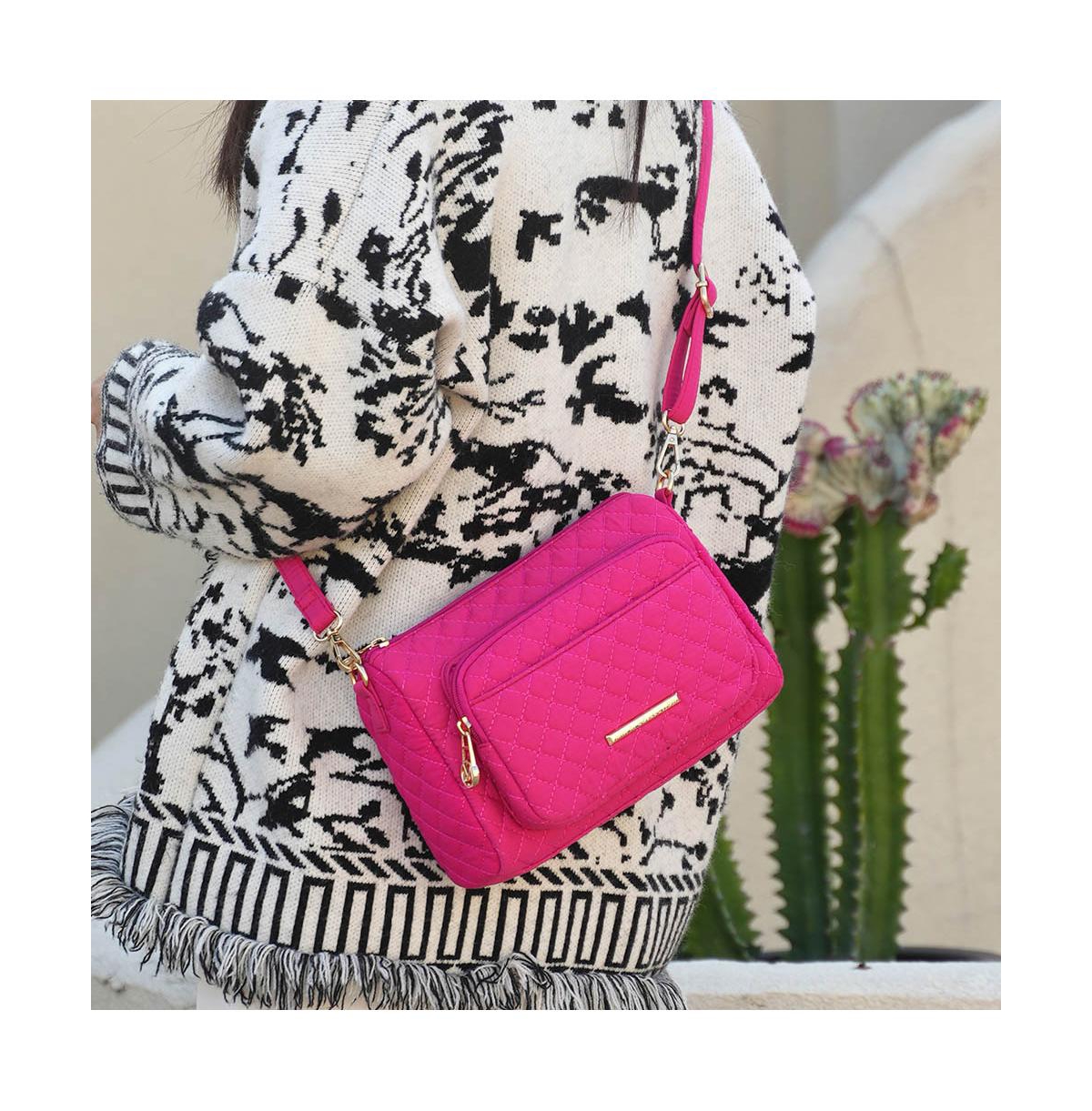Mkf Collection Rosalie Solid Quilted Cotton Shoulder Bag by Mia K