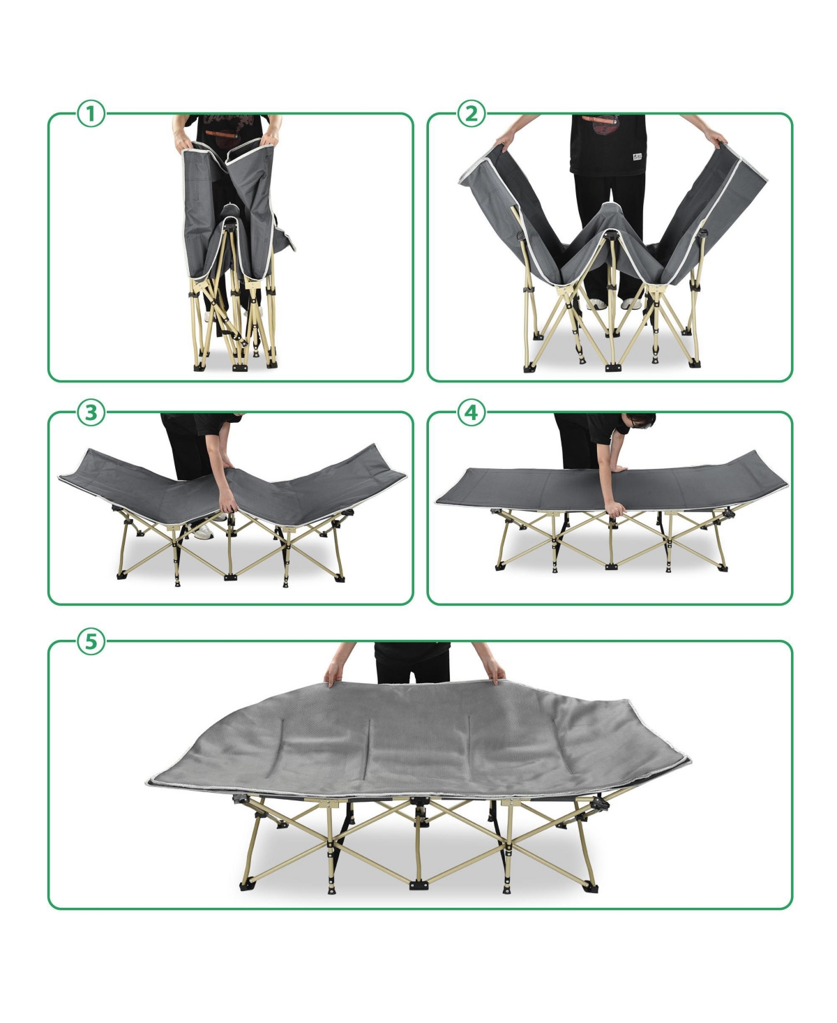 Yescom Folding Cot Collapsible Camping Bed with Carrying Bag Travel Outdoor Home Patio
