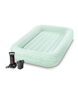 Kids Travel Inflatable Air Mattress with Raised Sides and 3 Nozzle Air Pump