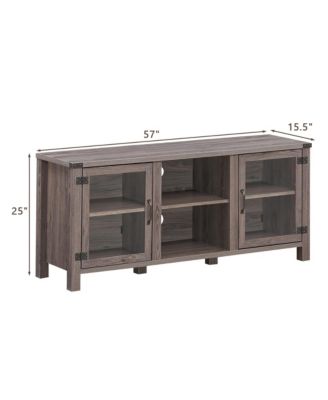 TV Stand Entertainment Center for TV's up to 65'' w/ Storage Cabinets Deep Taupe