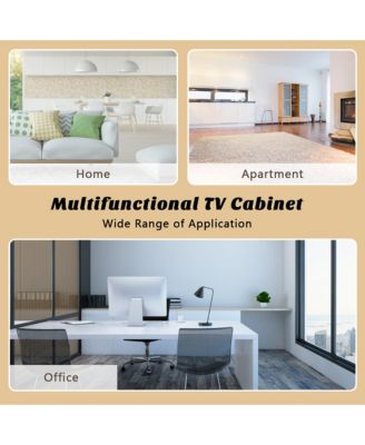 TV Stand Entertainment Center for TV's up to 65'' w/ Storage Cabinets Deep Taupe