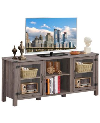 TV Stand Entertainment Center for TV's up to 65'' w/ Storage Cabinets Deep Taupe